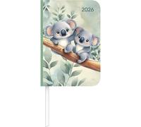 Lady Journal Mini Koala 2026 - Taschen-Kalender 8x11,5 cm - Muster - Weekly - 144 Seiten - Notiz-Buch - Alpha Edition