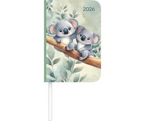 Alpha Edition - Lady Journal Mini Koala 2026 - Agenda de bolsillo 8 × 12 cm - Semanal - 144 páginas - Agenda compacta con diseño koala - Cubierta resistente y muchas funciones adicionales