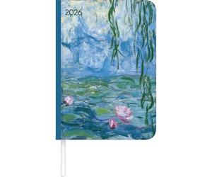 Alpha Edition - Lady Journal Monet 2026 - Agenda de bolsillo A6 (11 x 15 cm) con vista mensual y sección de notas, elegante agenda para amantes del arte, escuela y trabajo