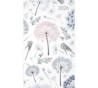 Alpha Edition - Miniplaner Style Pusteblumen 2026 - Agenda de bolsillo de 9 × 15 cm, planificador semanal con 64 páginas, 1 semana por página, calendario compacto con resumen anual e información