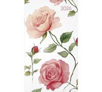 Alpha Edition - Miniplaner Style Rosenblüten 2026 - Agenda de bolsillo de 9 × 15 cm, planificador semanal con 64 páginas, 1 semana por página, calendario compacto con resumen anual e información