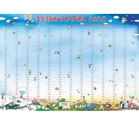 Alpha Edition - Planificador anual Happy XL 2025, 100 x 70 cm, calendario con resumen anual, ilustraciones amorosas de Silke Leskien y calendario alemán: by Silke Leskien