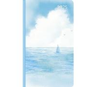 Alpha Edition - Slimtimer Style Waves 2025 - Agenda de bolsillo, 9 x 15,6 cm, calendario con 128 páginas, espacio para notas, parte de información y direcciones, visión mensual y calendario