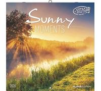 Alpha Edition - Sunny Moments 2026 - Calendario de folletos de 30 x 30 cm - Calendario de pared con sol y puesta de sol - Para amantes de la naturaleza y la fotografía - Con espacio para notas, días
