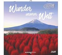Alpha Edition - Wunder unserer Welt 2026 Broschürenkalender, 30x30cm, Wandkalender mit Platz für Notizen und Termine, Monatsübersicht und Ferientermine DE/AT/CH
