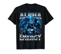 Alpha Energy Wolf Meme Cringe Extraño Divertido Hombres Mujeres Camiseta