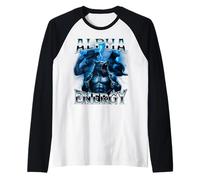 Alpha Energy Wolf Meme Cringe Extraño Divertido Hombres Mujeres Camiseta Manga Raglan