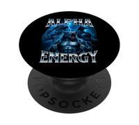 Alpha Energy Wolf Meme Cringe Extraño Divertido Hombres Mujeres PopSockets PopGrip Adhesivo