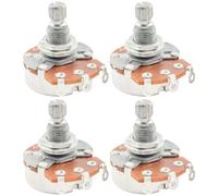 Alpha Full A500K Métrico Potenciómetros Audio Taper Split Shaft Potentiometers para Guitarra Eléctrica o Bajo (4 Piezas)