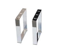 Alpha Furnishings Patas de metal para mesa de café, patas de muebles de 16 pulgadas, cromo negro o acero inoxidable, juego de 2 piezas (cromo prime)