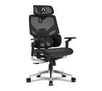 Alpha Gamer Astrid - Silla Ergonómica de Oficina, Reposabrazos 5D, Soporte Lumbar y Cervical Ajustable, Respaldo de Malla, Estructura metálica, Base Metálica, 120kg - Negro