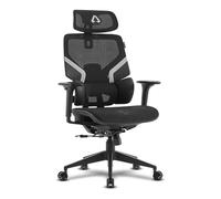 Alpha Gamer Aurora - Silla de Oficina ergonómica, Respaldo y Cervical Ajustable, Asiento y Respaldo en Malla, Transpirable, Asiento y Soporte Lumbar Ajustable, reposabrazos 3D, 120kg, Negro y Gris