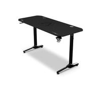 Alpha Gamer Escritorio Gaming Kira V3 - 140x60cm, con Tapete XXL, Gestión de Cables, Soporte para Cascos y Bebidas, Almacenamiento Eléctrico, Altura Regulable, Negro