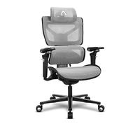 Alpha Gamer Mist - Silla ergonómica, Reposabrazos 4D, Apoyo Lumbar dinámico, reclinación 105º-130º, Malla Transpirable, Soporte 130 kg, Base Reforzada - Color Negro/Gris