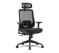 Alpha Gamer Stella - Silla de Oficina ergonómica, Cervical Ajustable, Respaldo en Malla, Transpirable, Reposabrazos 3D Ajustable y Soporte Lumbar Ajustable, 120kg - Negro