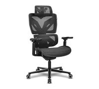 Alpha Gamer Wave - Silla ergonómica,Reposabrazos 3D, Apoyo Lumbar dinámico, reclinación 100º-130º, Malla Transpirable, Soporte 130 kg - Color Negro
