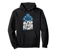 Alpha In The Streets Kitten In The Sheets Divertido Sudadera con Capucha, Unisex para Adultos, Negro, S