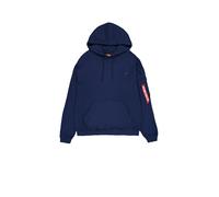 Alpha Industries Alpha Essentials Rubber Logo Hoodie Sudaderas y sudaderas con capucha Talla S - Azul oscuro