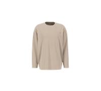 Alpha Industries Alpha Essentials Rubber Logo Longsleeve Mangas largas Talla S - Beige