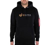 Alpha Industries Alpha Label Black - Sudadera con Capucha para Hombre Negro XXL