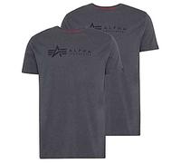 ALPHA INDUSTRIES Alpha Label T 2 Pack 412-greyblack/black Hombre Talla S