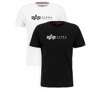 ALPHA INDUSTRIES Alpha Label T 2 Pack 96 Black/White Talla S