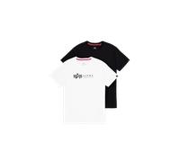 Alpha Industries Alpha Label T-Shirt 2 Pack Camisetas Talla XS - Negro/Blanco