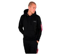 ALPHA INDUSTRIES Back Camo Print Sudadera, Negro (Black/Woodland-380), XL para Hombre