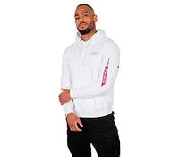 ALPHA INDUSTRIES Back Print Sudadera, Blanco (White-09), L para Hombre