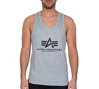 Alpha Industries Basic BB Big Logo Tank Camisetas de tirantes Talla M - Gris