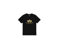 Alpha Industries Basic Big Logo Carbon T-Shirt Camisetas Talla XL - Negro/Oro