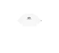 Alpha Industries Basic Big Logo Cropped PP T-Shirt Camisetas Talla S - Blanco