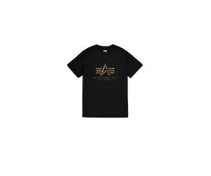 Alpha Industries Basic Big Logo Effect Print T-Shirt Camisetas Talla S - Negro