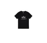 Alpha Industries Basic Big Logo Foil Print T-Shirt Camisetas Talla L - Negro/Plata