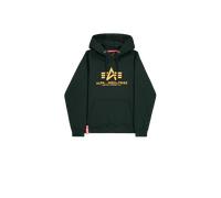 Alpha Industries Basic Big Logo Hoodie Sudaderas con capucha Talla 3XL - Verde gasolina