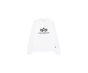 Alpha Industries Basic Big Logo Longsleeve Mangas largas Talla 3XL - Blanco