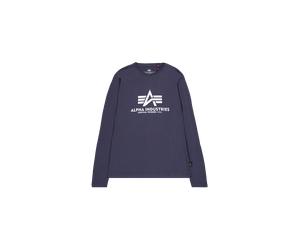 Alpha Industries Basic Big Logo Longsleeve Mangas largas Talla L - Azul marino