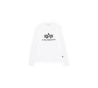 Alpha Industries Basic Big Logo Longsleeve Mangas largas Talla L - Blanco