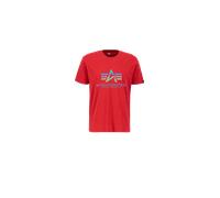 Alpha Industries Basic Big Logo Rainbow Reflective T-Shirt Camisetas Talla S - Rojo