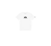 Alpha Industries Basic Big Logo Rubber T-Shirt Camisetas Talla XL - Blanco/Negro