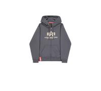 Alpha Industries Basic Big Logo Zip Hoodie Sudaderas con capucha Talla 2XL - Gris oscuro