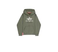 Alpha Industries Basic Big Logo Zip Hoodie Sudaderas con capucha Talla L - Verde