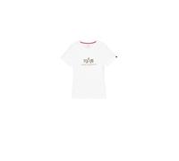 Alpha Industries Basic Big Logo Mirror Leo T-Shirt Camisetas Talla S - Blanco
