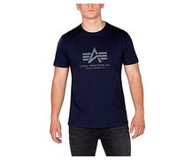 ALPHA INDUSTRIES Basic Camiseta, Azul (Dark Blue-07), M para Hombre