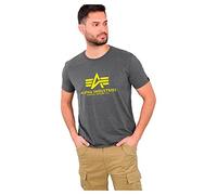 ALPHA INDUSTRIES Basic Camiseta, Gris (Charcoal Heather-315), XL para Hombre