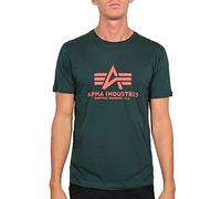 ALPHA INDUSTRIES Camiseta verde oscuro / naranja, Talla S