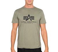 ALPHA INDUSTRIES Basic Camiseta, Hombre, Verde (Olive - 11), S