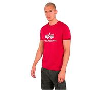 ALPHA INDUSTRIES Basic Camiseta, Rojo (RBF Red-523), XXL para Hombre