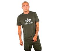 ALPHA INDUSTRIES Basic Camiseta, Verde (Dark Olive-142), 3XL para Hombre