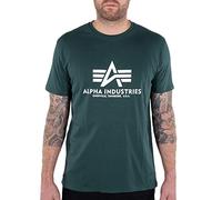 ALPHA INDUSTRIES Basic Camiseta, Verde (Navy Green-610), S para Hombre